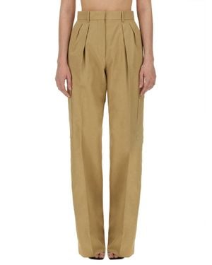 Sportmax Relaxed Pleated Pants - Natural