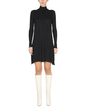 Bottega Veneta Light Viscose Plissé Dress - Black