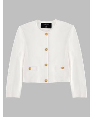 Balmain Mini Fashion Jacket For Girls - White