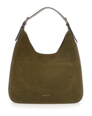 MICHAEL Michael Kors Nolita Leather Shoulder Handbag With Adjustable Strap, Zip Closure, Back Zip Pocket (35 Cm X 30 Cm X 15 Cm) - Green