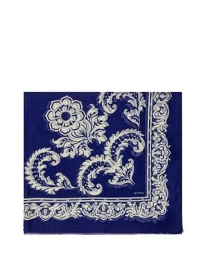 Etro Stampaint Patterned Scarf - Blue