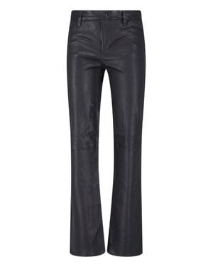 FRAME Leather Flared Pants - Blue
