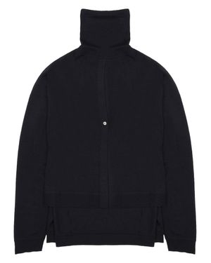 Department 5 100% Merino Wool High-Neck Sweater - Blue
