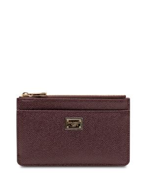 Dolce & Gabbana Premium Vitello Mini Card Holder - Purple