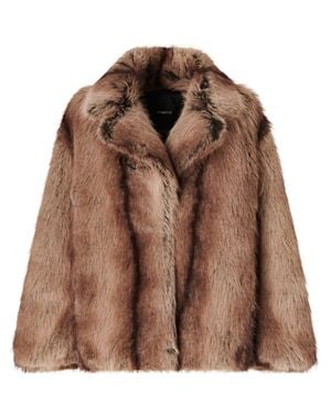 Pinko Polyester Woven Coat - Brown