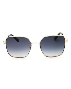 Love Moschino Rectangular Metal Sunglasses - Blue