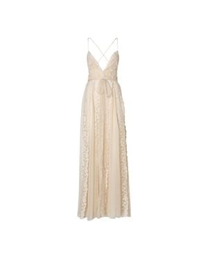 Fendi Lace Trim Strappy Maxi Dress - White