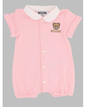 Moschino Mini Cotton Jumpsuit With Gift Box - Pink