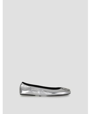 Tory Burch Travel Ballet Flats - White