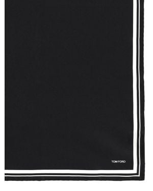 Tom Ford Silk Pocket Handkerchief Scarf - Black