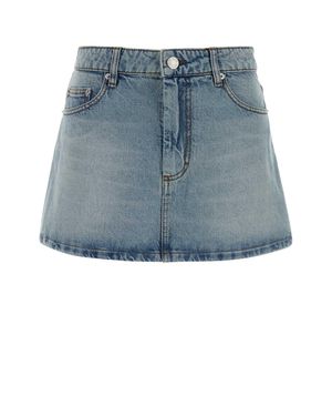 Ami Paris Ami Denim Mini Skirt - Blue