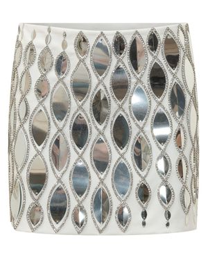 Des Phemmes Mini Skirt With Stunning Embellishments - Gray