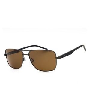 Polaroid Rectangular Metal Sunglasses - Brown