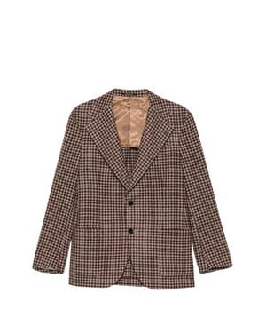 Gabriele Pasini Tailored Wool Blend Jacket With Cupro Lining - Brown