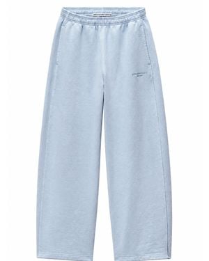 Alexander Wang Crystal Logo Cotton Pants With Elastic Waistband - Blue