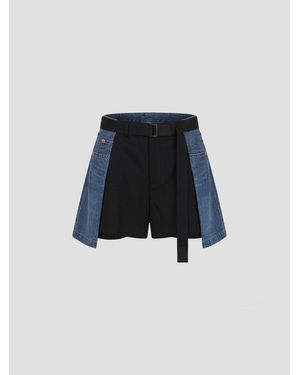 Sacai Wool Mini Shorts - Blue