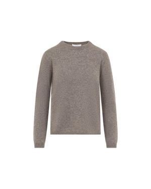 Co. Cashmere Silk Crewneck Long Sleeve Sweater - Gray