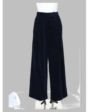 Max Mara Wide-Leg Cotton Pants - Blue