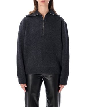 Rohe Half-Zip Wool-Cashmere Sweater - Blue