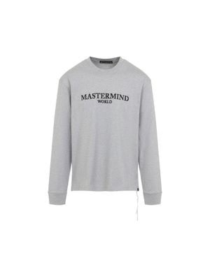 MASTERMIND WORLD Noise Logo Long Sleeve T-Shirt - Gray