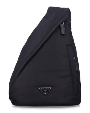 Prada Re-Nylon And Leather Backpack - Blue
