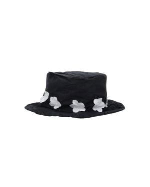 Scha Floral Appliqué Bucket Hat - Black