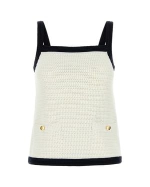 Gucci Stretch Crochet Tank Top - Natural