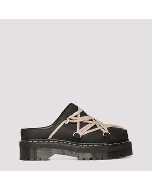 Dr. Martens Leather Flat Boots - Black