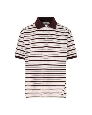 DUNST 100% Cotton T-Shirt With Striped Detail - Multicolor