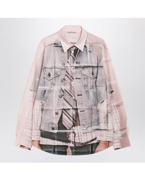 Acne Studios Cotton Shirt With Trompel'Œil Print - Pink