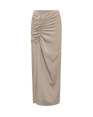 The Mannei Elegant Long Skirt - Natural