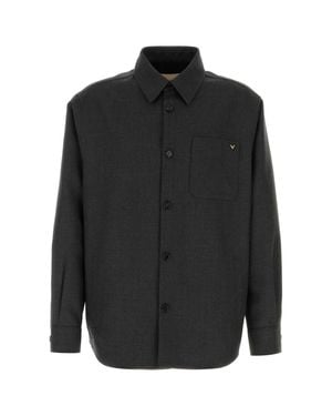 Valentino Garavani Gabardine Overshirt With Viscose Lining - Black