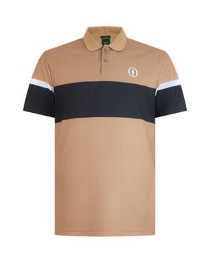 BOSS Technical Fabric Short-Sleeve Polo With Contrast Stripe - Natural