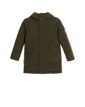 Moncler Nahan Long Parka Jacket For Kids - Green