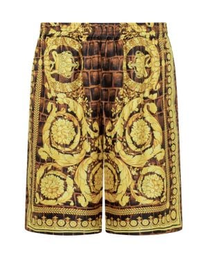Versace Mini Baroque Shorts - Yellow