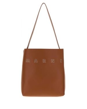 Marni Museo Hobo Handbag Tote - Brown