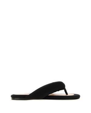 Carven Satin Thong Slippers - Black