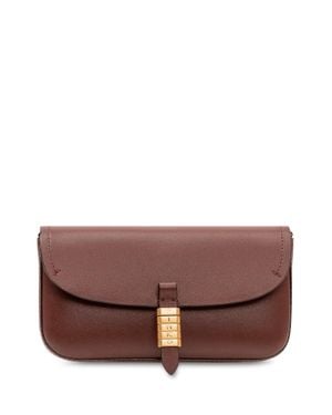 Pinko Mini Saddle Shoulder Bag With Artistic Design - Brown