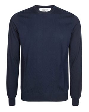 Alpha Studio Classic Crew Neck T-Shirt - Blue