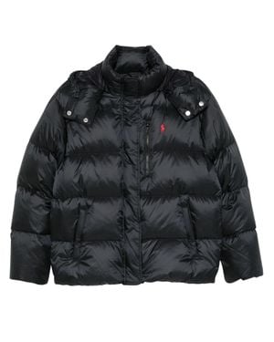 Ralph Lauren Recycled Nylon Quilted Padded Coat With Detachable Hood - Black