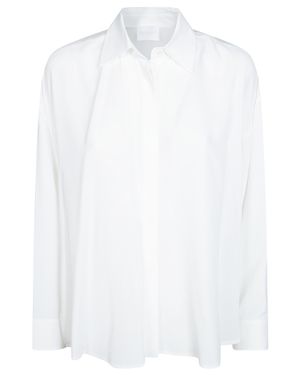 Dondup Oversized Silk-Blend Crepe Of Chine Shirt - White