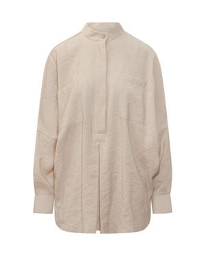 LE SULLY STUDIO Studio Shirt With Neck Corset - White