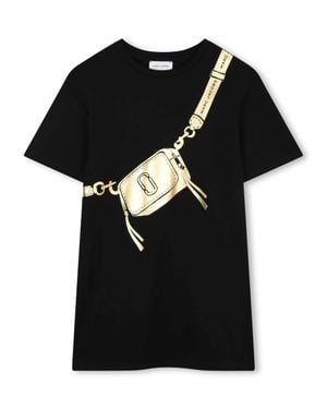 Marc Jacobs Short Sleeve Graphic Print Dress For Girls - Black