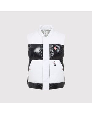 CASABLANCA Color-Block Down Vest With Stand-Up Collar - White