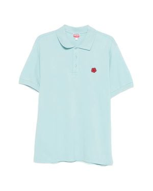KENZO Polo Gots Boke Flower Embroidered - Blue