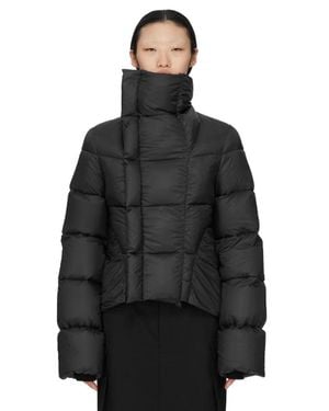 Rick Owens High-Neck Down Jacket With Zip Closure And Ribbed Cuffs - Black