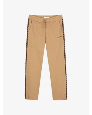 Lanvin Cotton Drawstring Pants With Pockets And Embroidered Logo - White