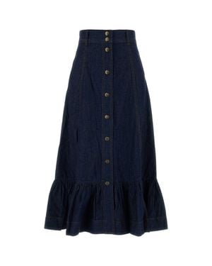 Zimmermann Denim Aster Mini Skirt - Blue