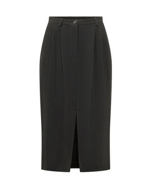Dolce & Gabbana Wool Skirt With Sleek Tailored Finish - Black