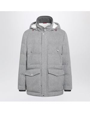 Brunello Cucinelli Light Wool Parka - Gray